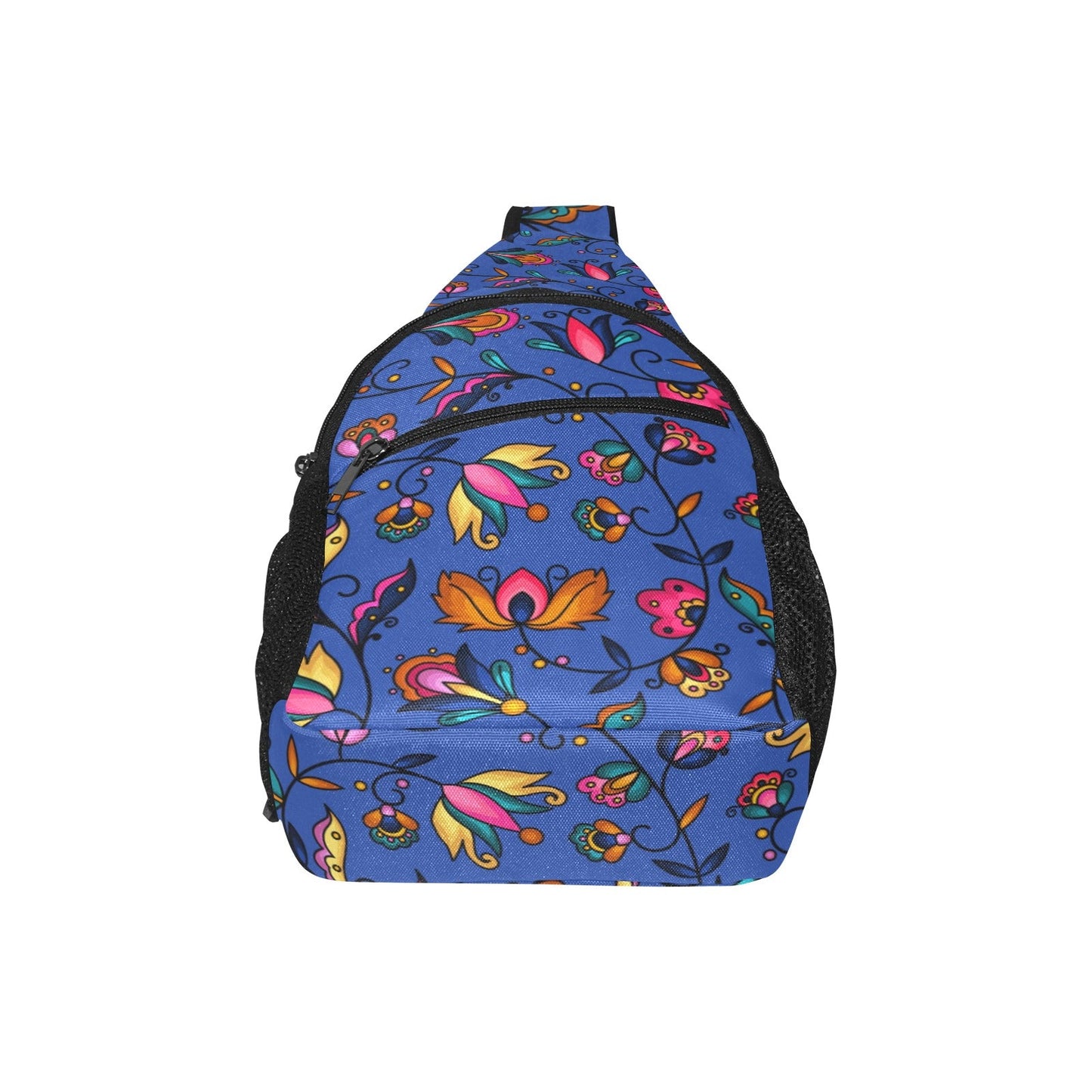 Copper Prairie Petals Blue  Chest Bag