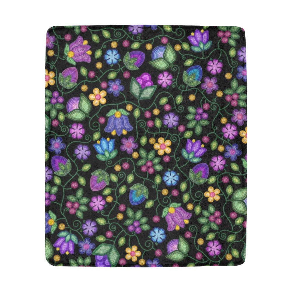 Bloom Uplift Black Large Micro Fleece Blanket