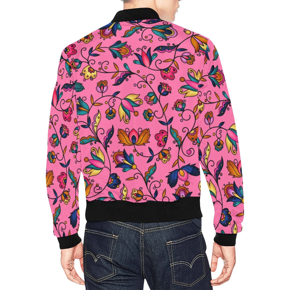 Copper Prairie Petals Pink Bomber Jacket for Men