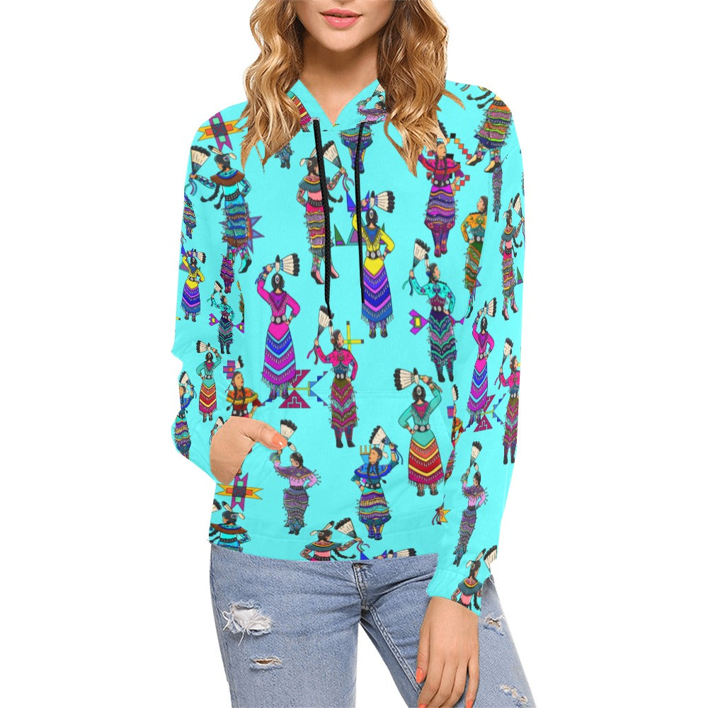 Women's Jingle Dancers Turquoise Hoodie for Women