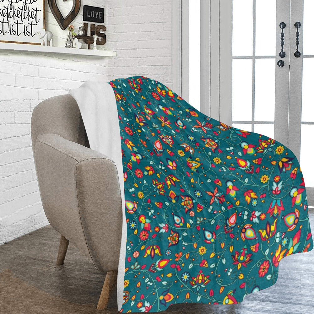 Thorny Path Teal X-Large Micro Fleece Blanket