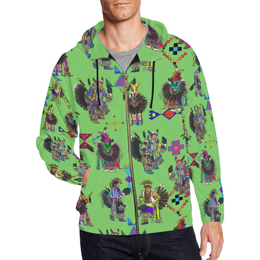 Men's Tradish Dancers Grass Men's Zipper Hoodie