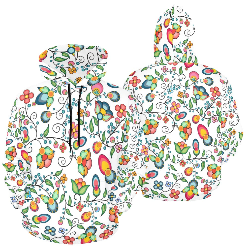 Floral Bounty White Hoodie for Women