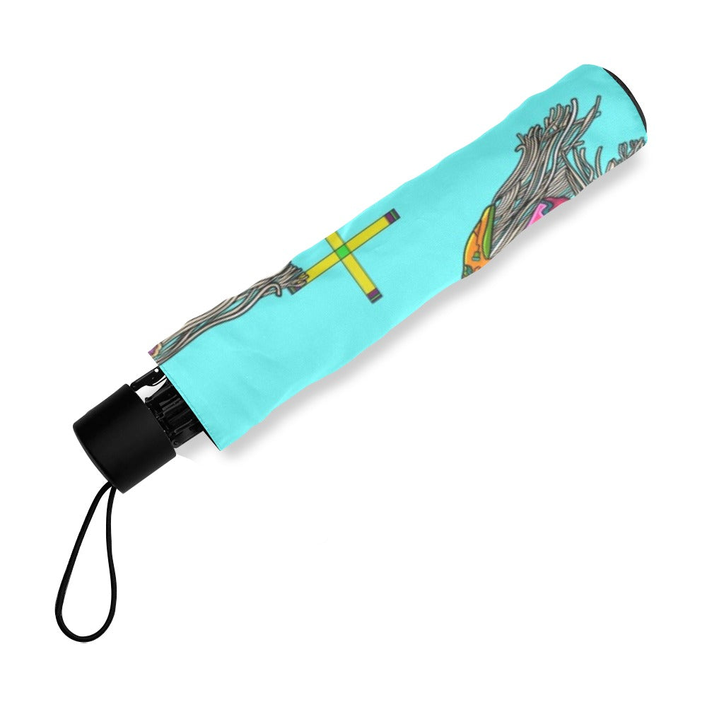 Women's Tradish Dancers Turquoise Foldable Umbrella