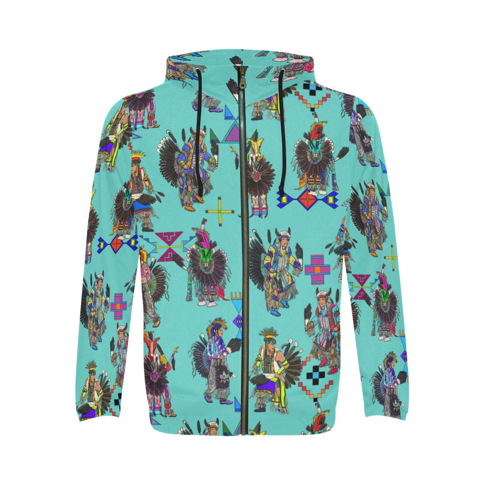 Men's Tradish Dancers Eggshell Blue Men's Zipper Hoodie