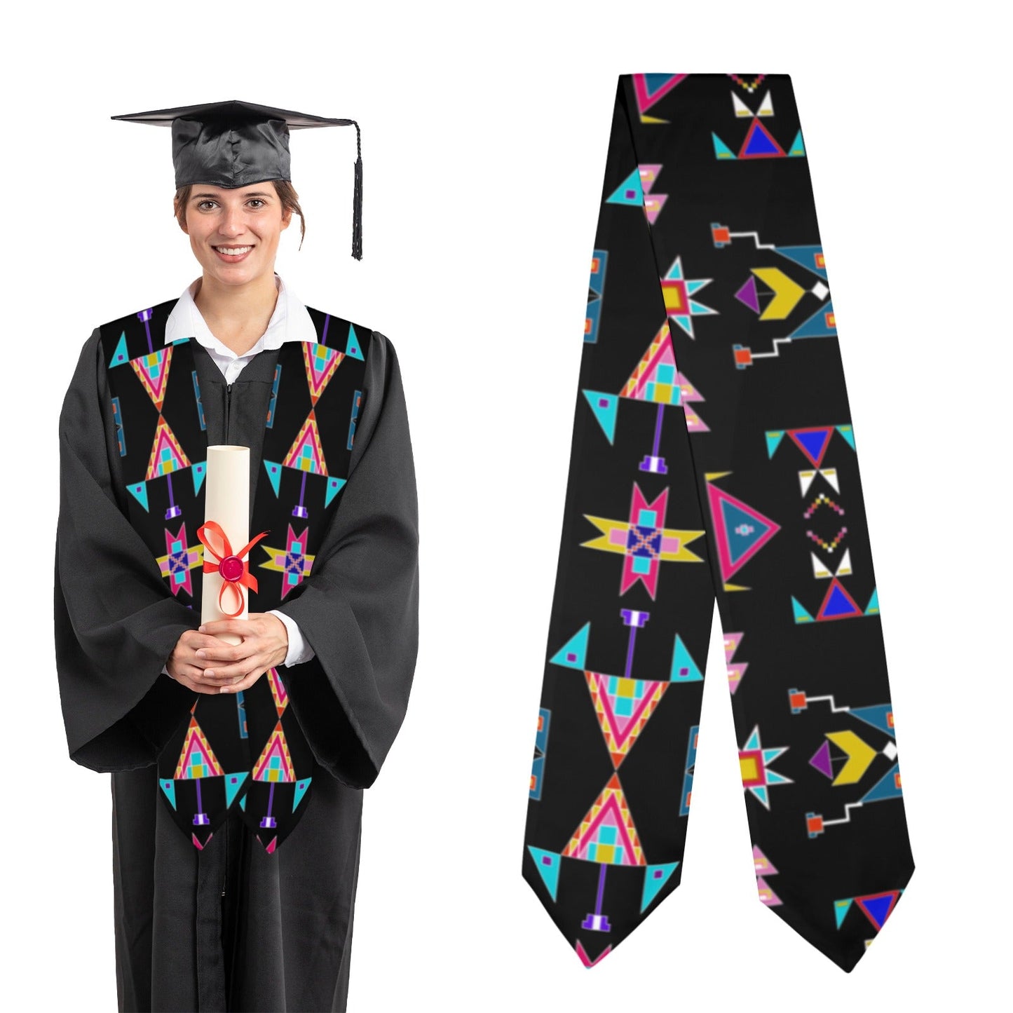 Enemy Territory Black Graduation Stole