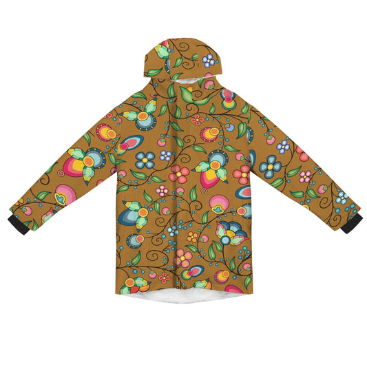 Floral Bounty Fall Leaves Unisex Sherpa Lined Hooded Coat