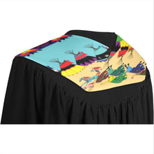 Load image into Gallery viewer, Horses and Buffalo Ledger Torquoise Graduation Stole

