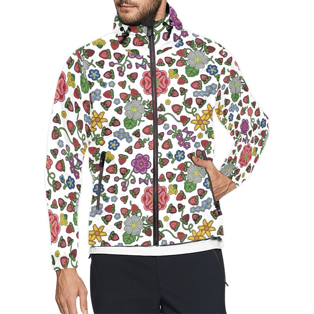 Berry Pop White Men's Windbreaker