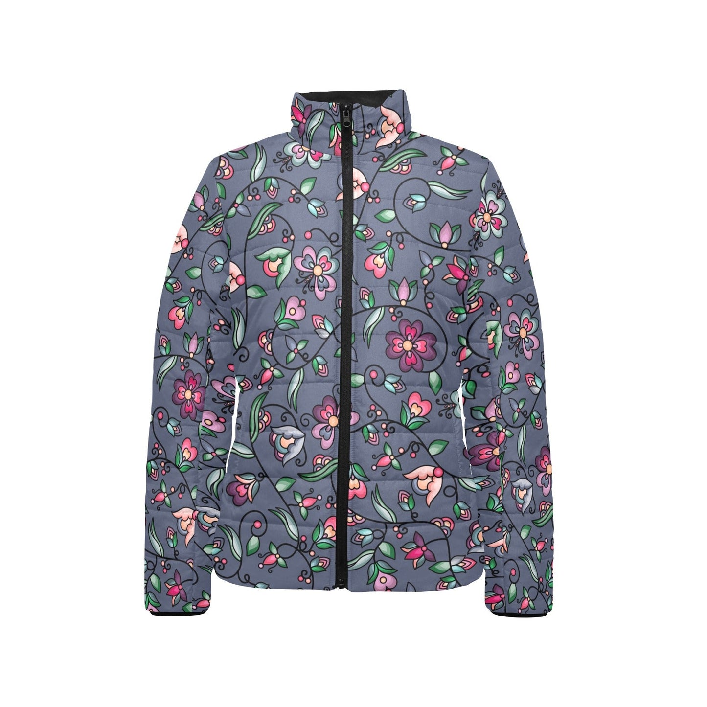 Amber Evening Garland Blue Women's Stand Collar Padded Jacket