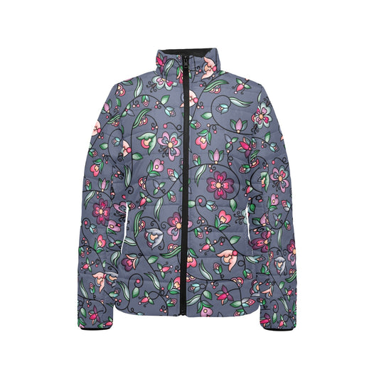 Amber Evening Garland Blue Stand Collar Jacket