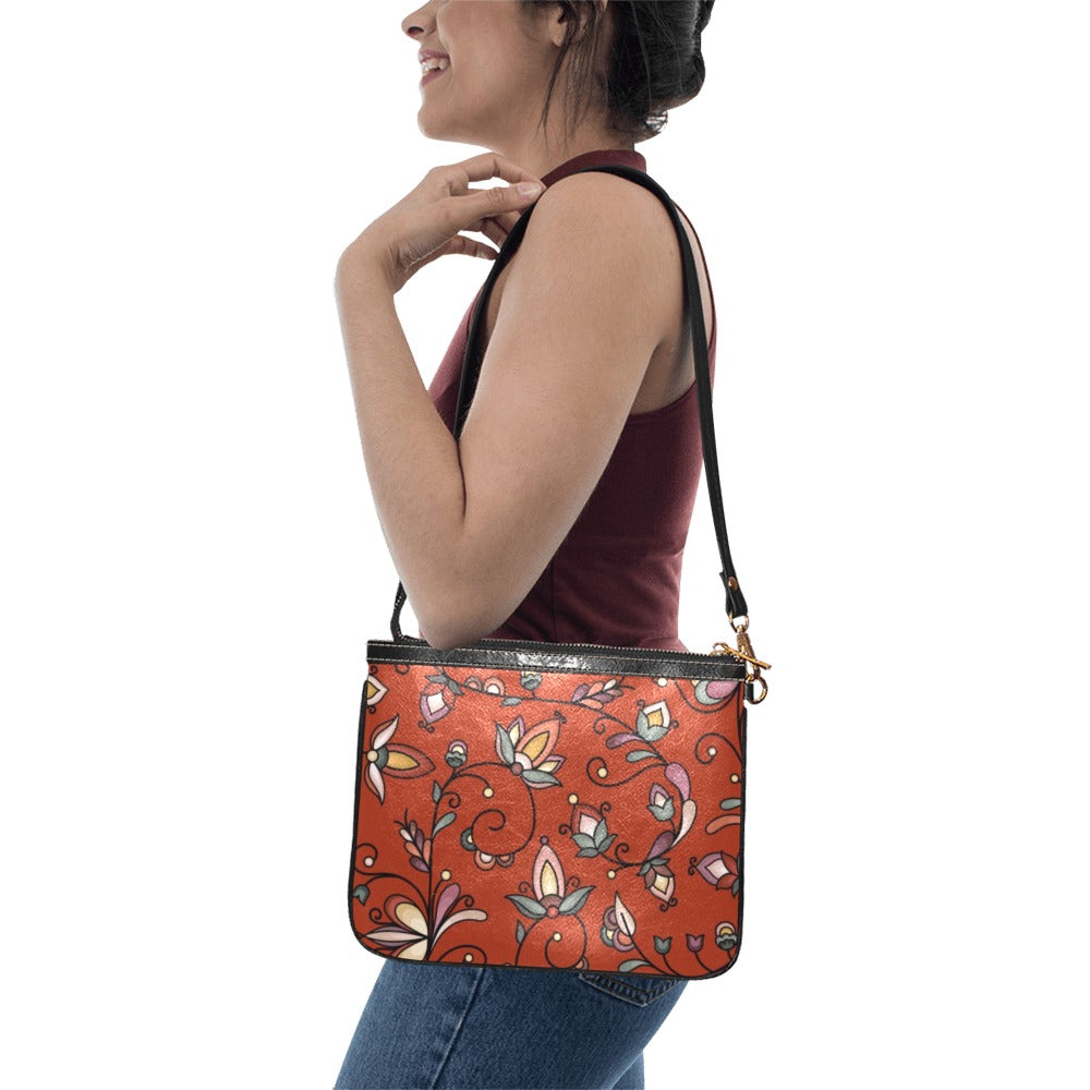 Burnt Sky Petals Red Small Shoulder Bag