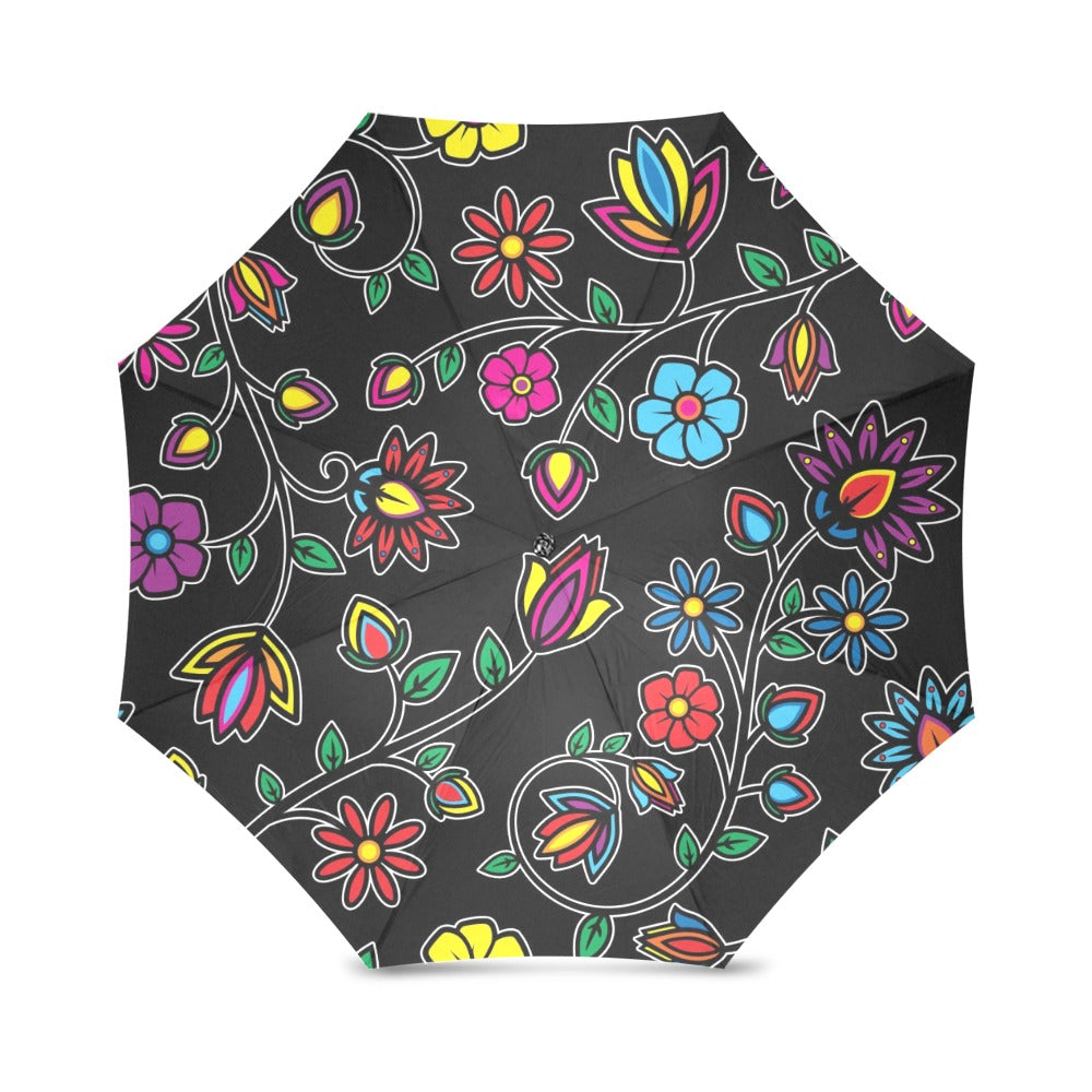 Nature_s Nexus Black Foldable Umbrella