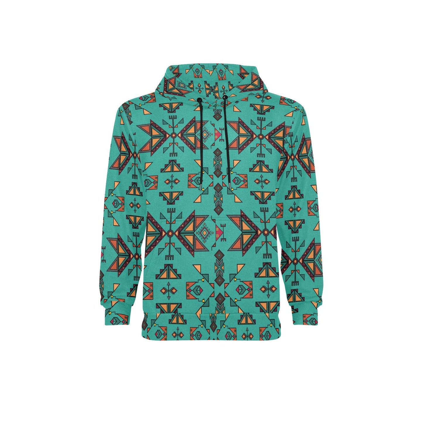 Arrow Dawn Turquoise Men's Long Sleeve Fleece Hoodie