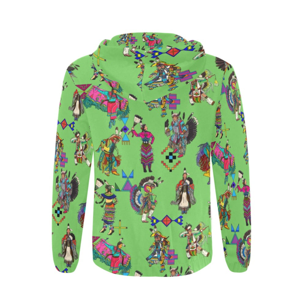 Grand Entry Dancers Grass Zip Hoodie