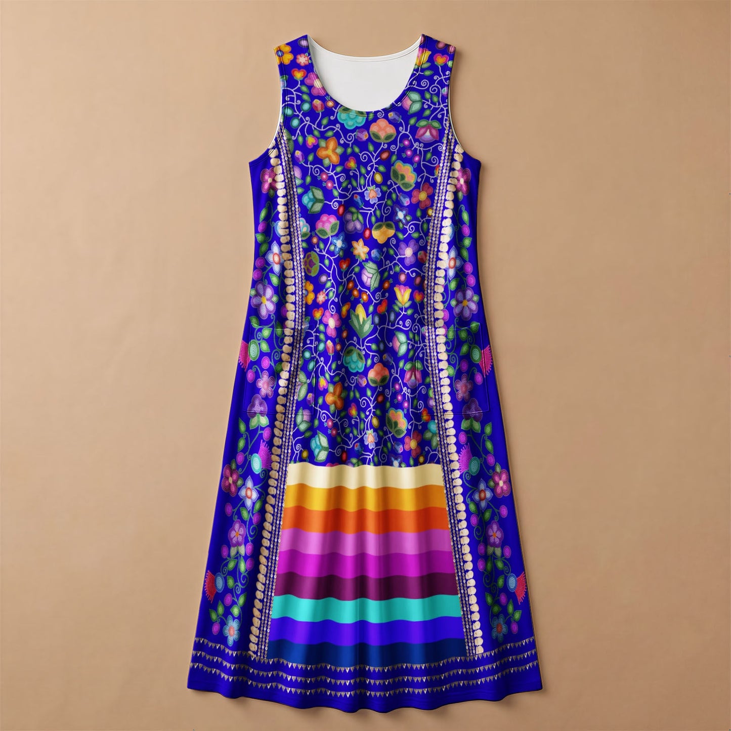 Beaded Offering Blue 2 Sleeveless Dress