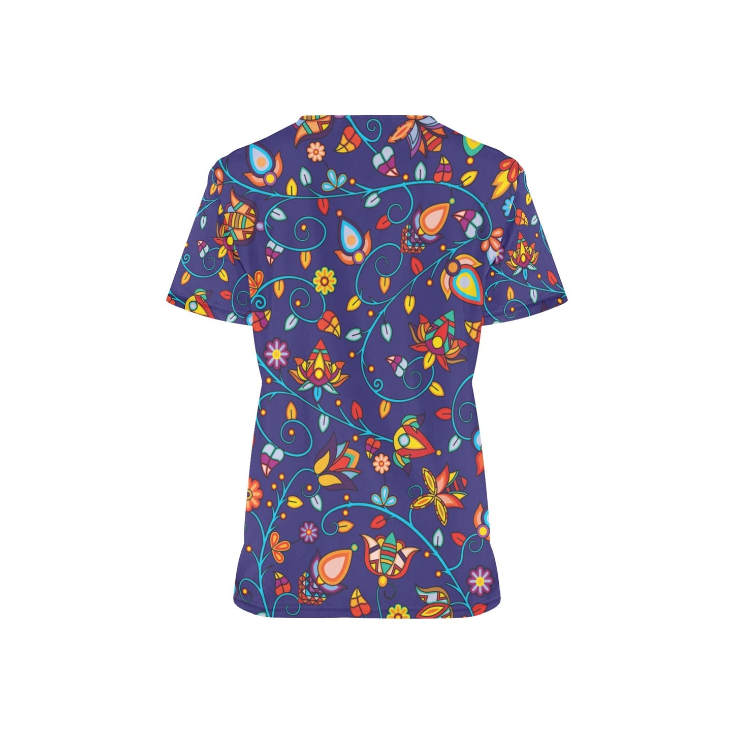 Thorny Path Blue Scrub Top