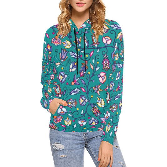 Buffalo Bloom Turquoise Hoodie for Women