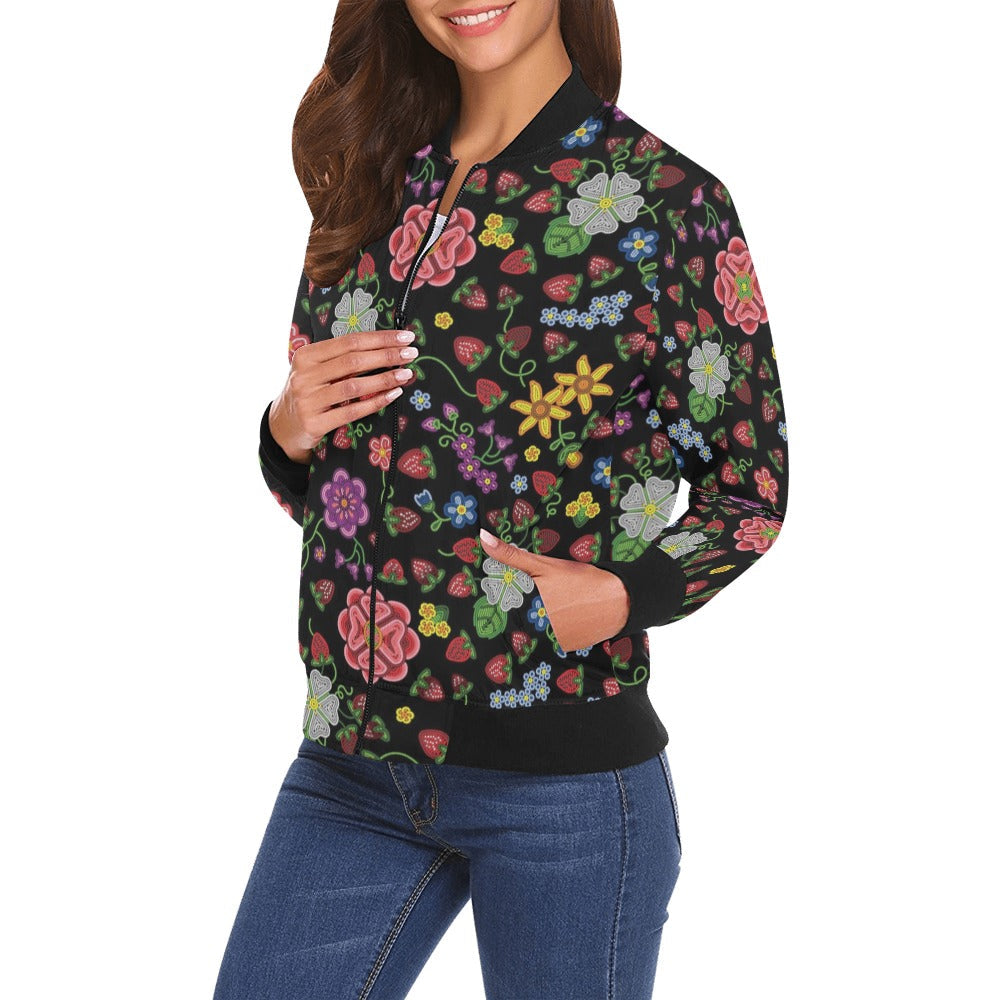 Berry Pop Midnight Bomber Jacket for Women