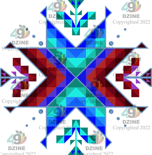 11-inch Geometric Transfer Dream of the Ancestors Transfers 49 Dzine Dream of the Ancestors Blue 