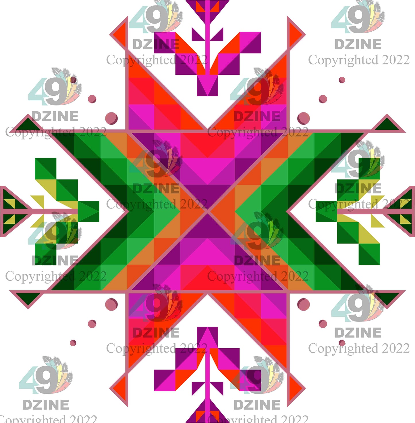 11-inch Geometric Transfer Dream of the Ancestors Transfers 49 Dzine Dream of the Ancestors Scarlet 