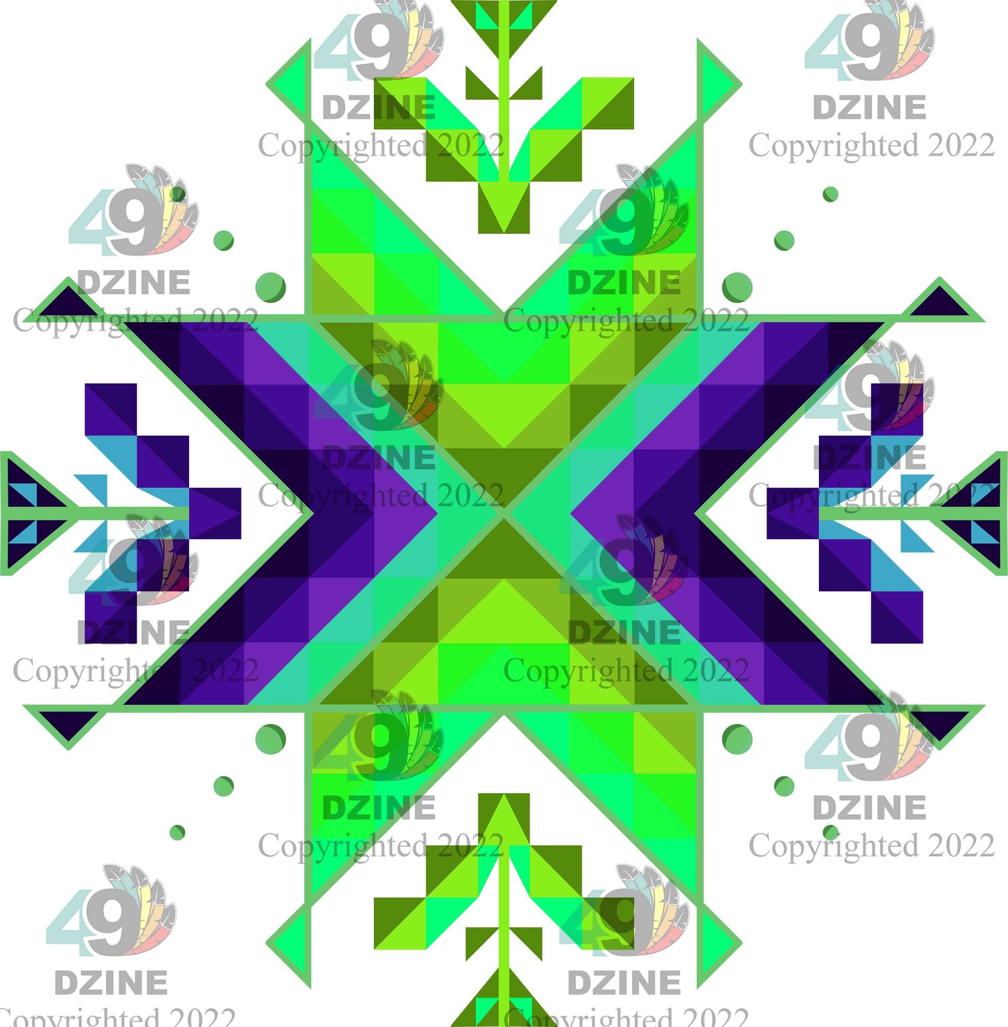 11-inch Geometric Transfer Dream of the Ancestors Transfers 49 Dzine Dream of the Ancestors Spring Green 