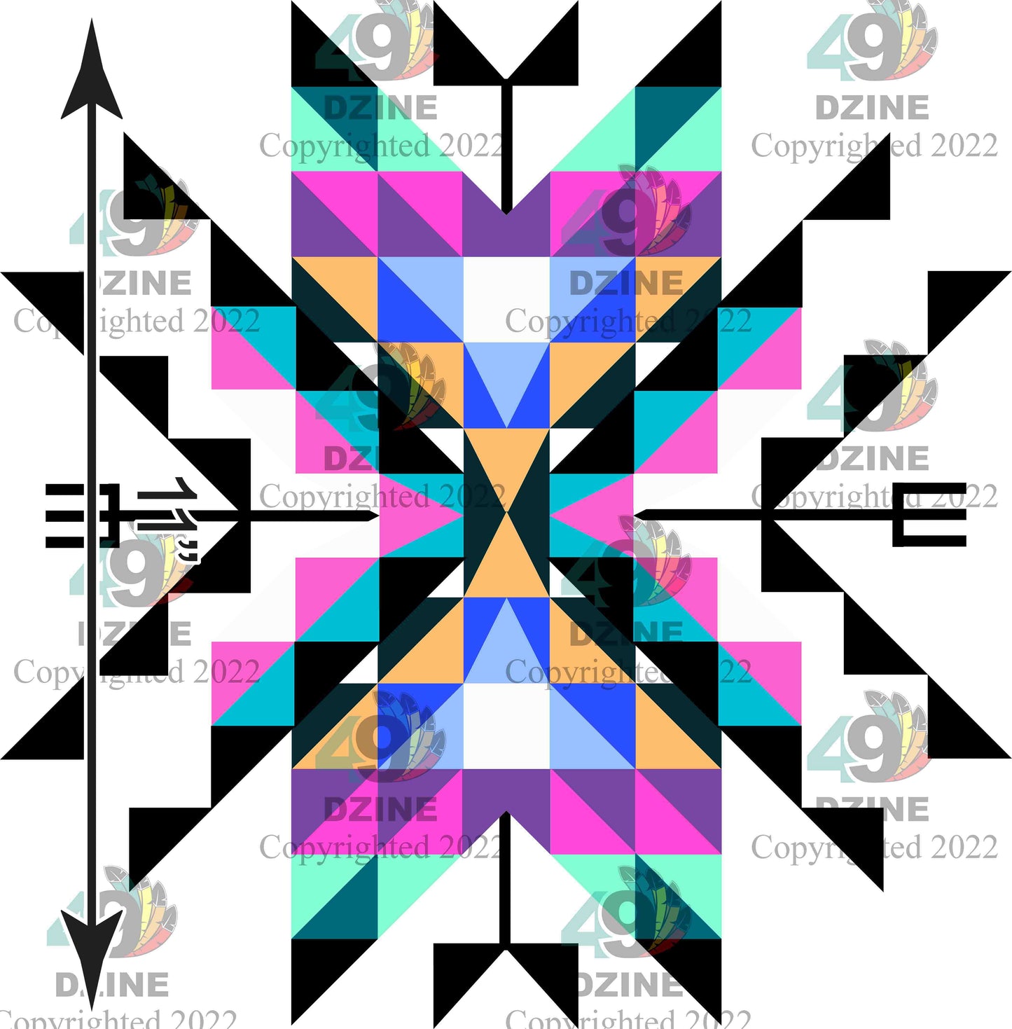 11-inch Geometric Transfer Medicine Lodge Transfers 49 Dzine 