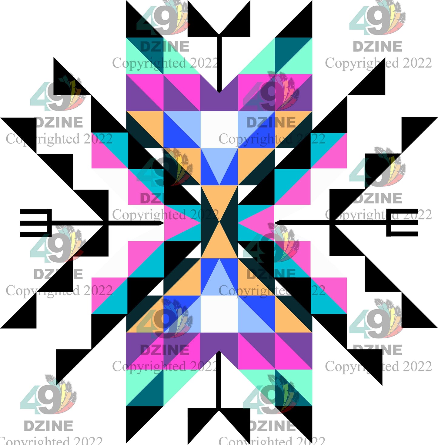 11-inch Geometric Transfer Medicine Lodge Transfers 49 Dzine Medicine Lodge Black 