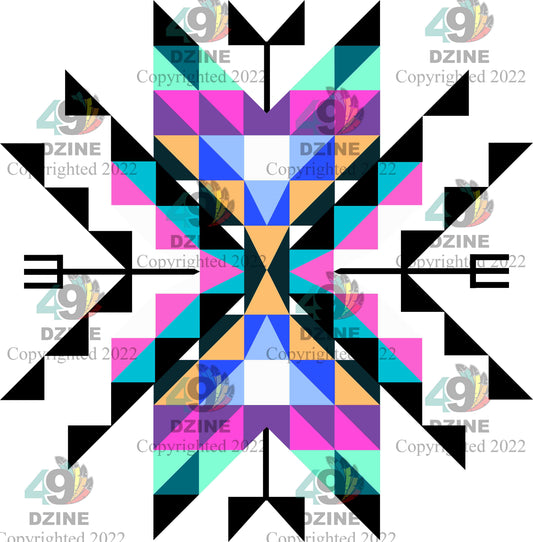 11-inch Geometric Transfer Medicine Lodge Transfers 49 Dzine Medicine Lodge Black 