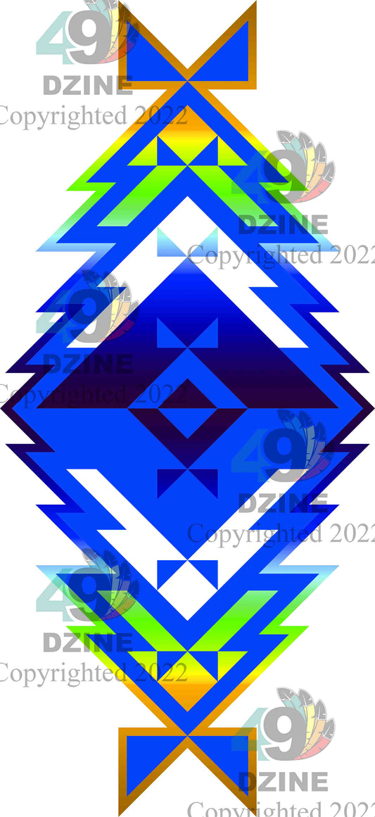 11-inch Geometric Transfer Meta Tipi Transfers 49 Dzine Meta Tipi Blue 