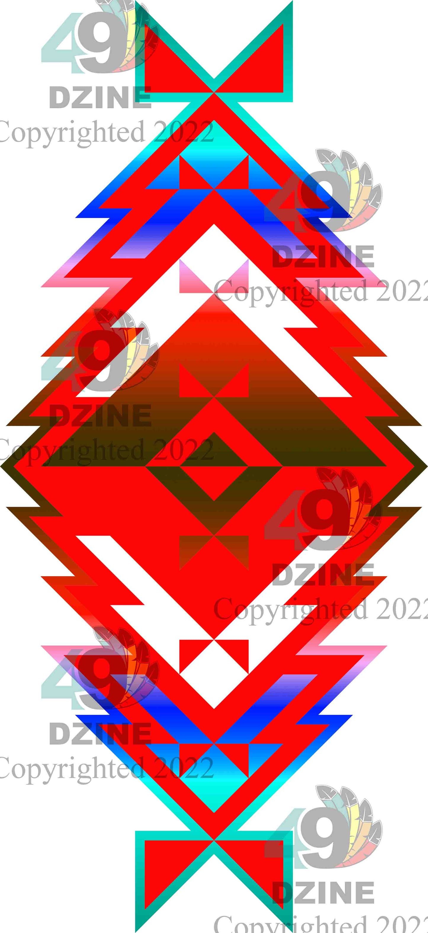 11-inch Geometric Transfer Meta Tipi Transfers 49 Dzine Meta Tipi Red 