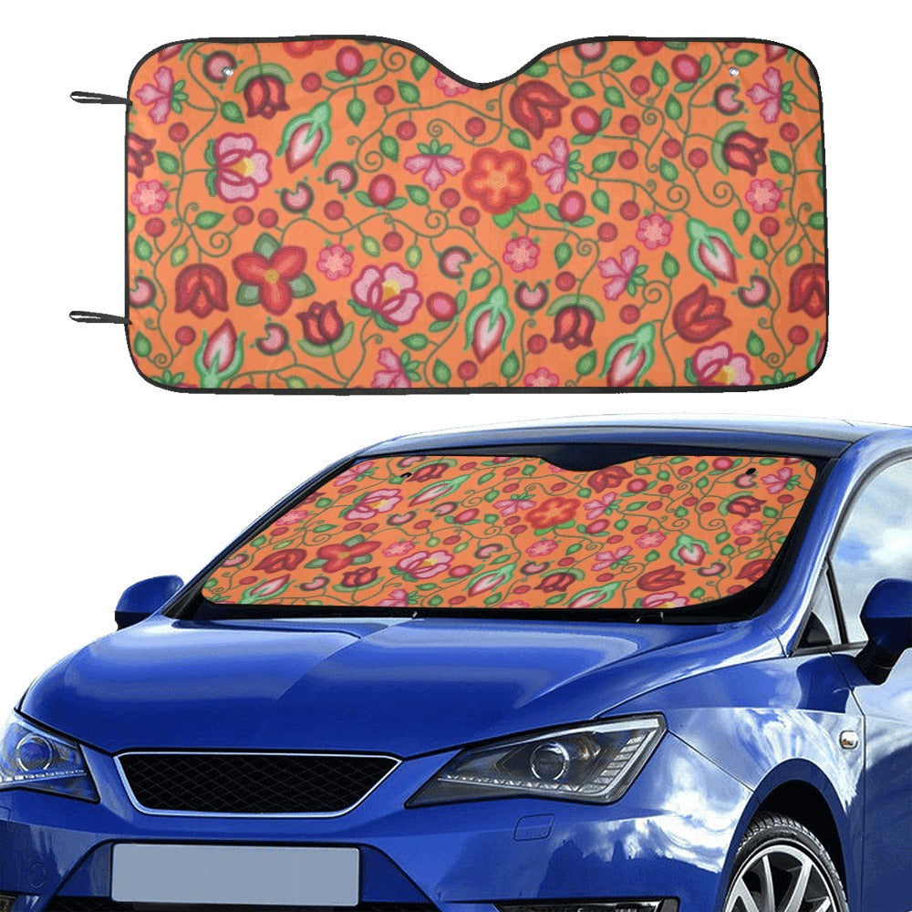 Rose Reverie Orange Car Sun Shade 55"x30"