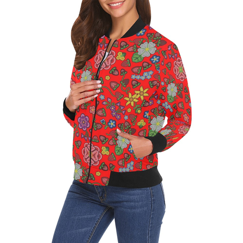 Berry Pop Fire Bomber Jacket for Women