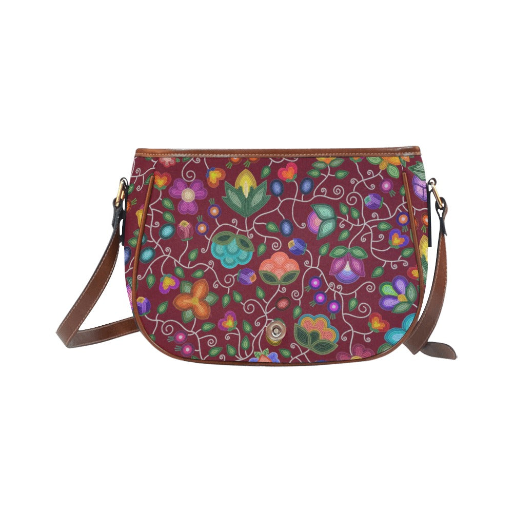 Beaded Offering Cream Saddle Bag/Large