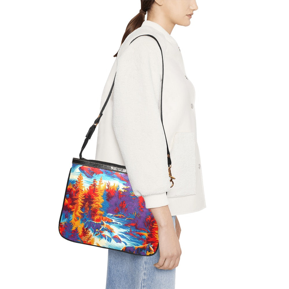 Hunting Wolves II Small Shoulder Bag