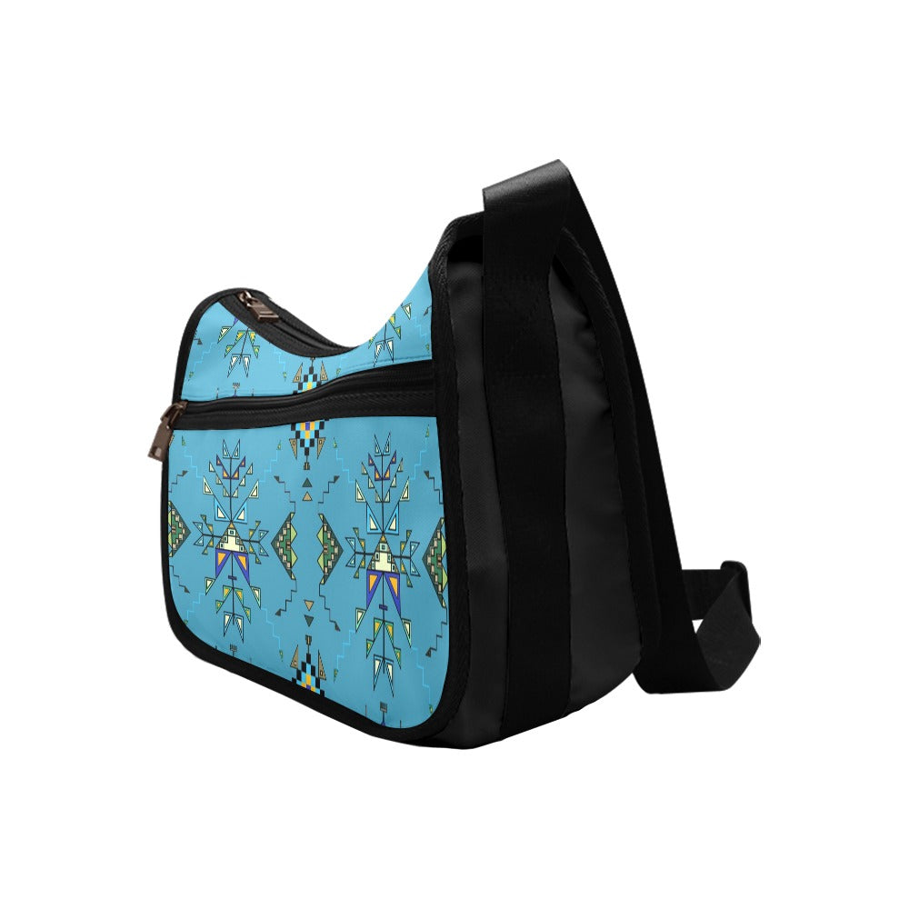 Bear Shield Blue Crossbody Bag