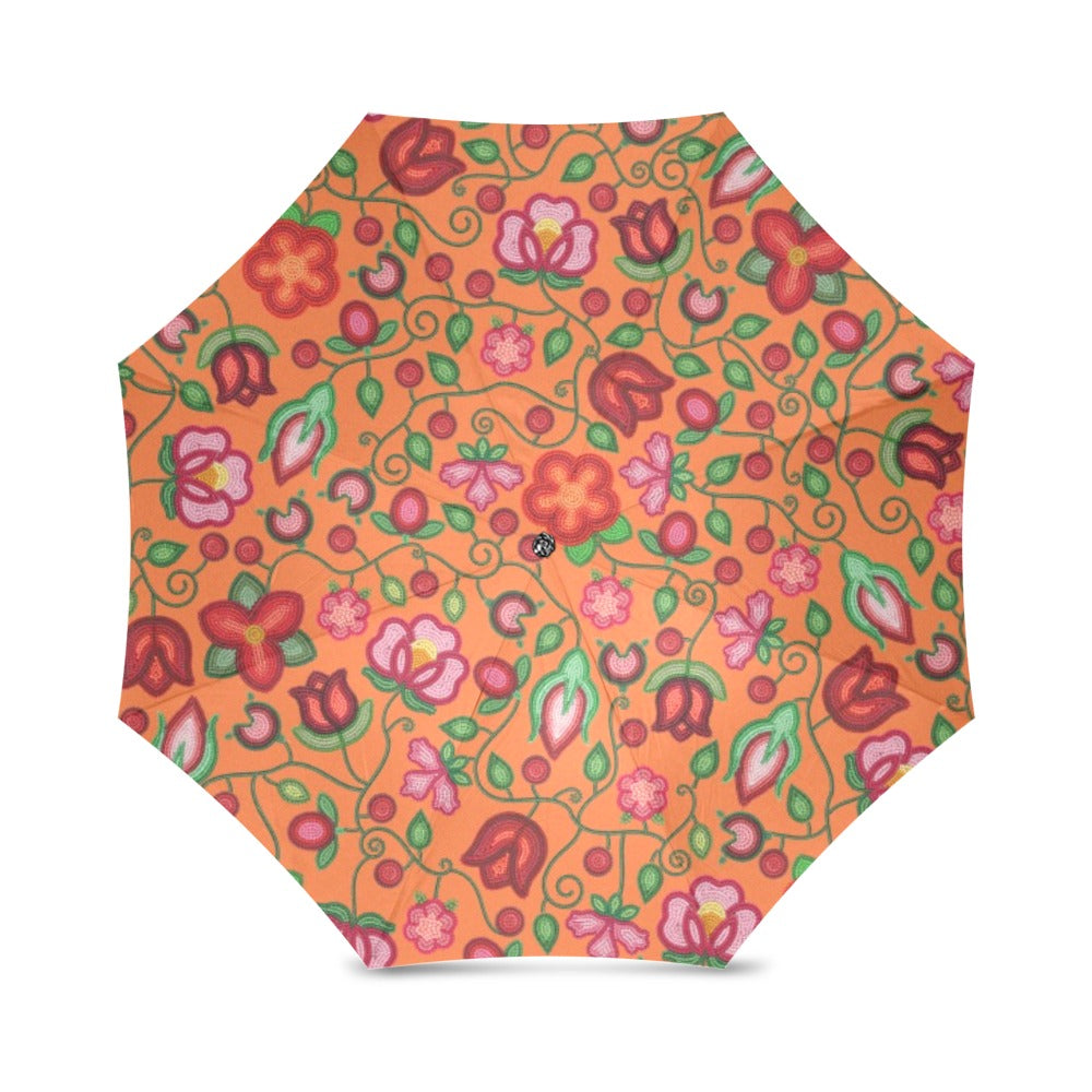 Rose Reverie Orange Foldable Umbrella