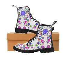 Load image into Gallery viewer, Floral Beadwork Seven Clans White Boots
