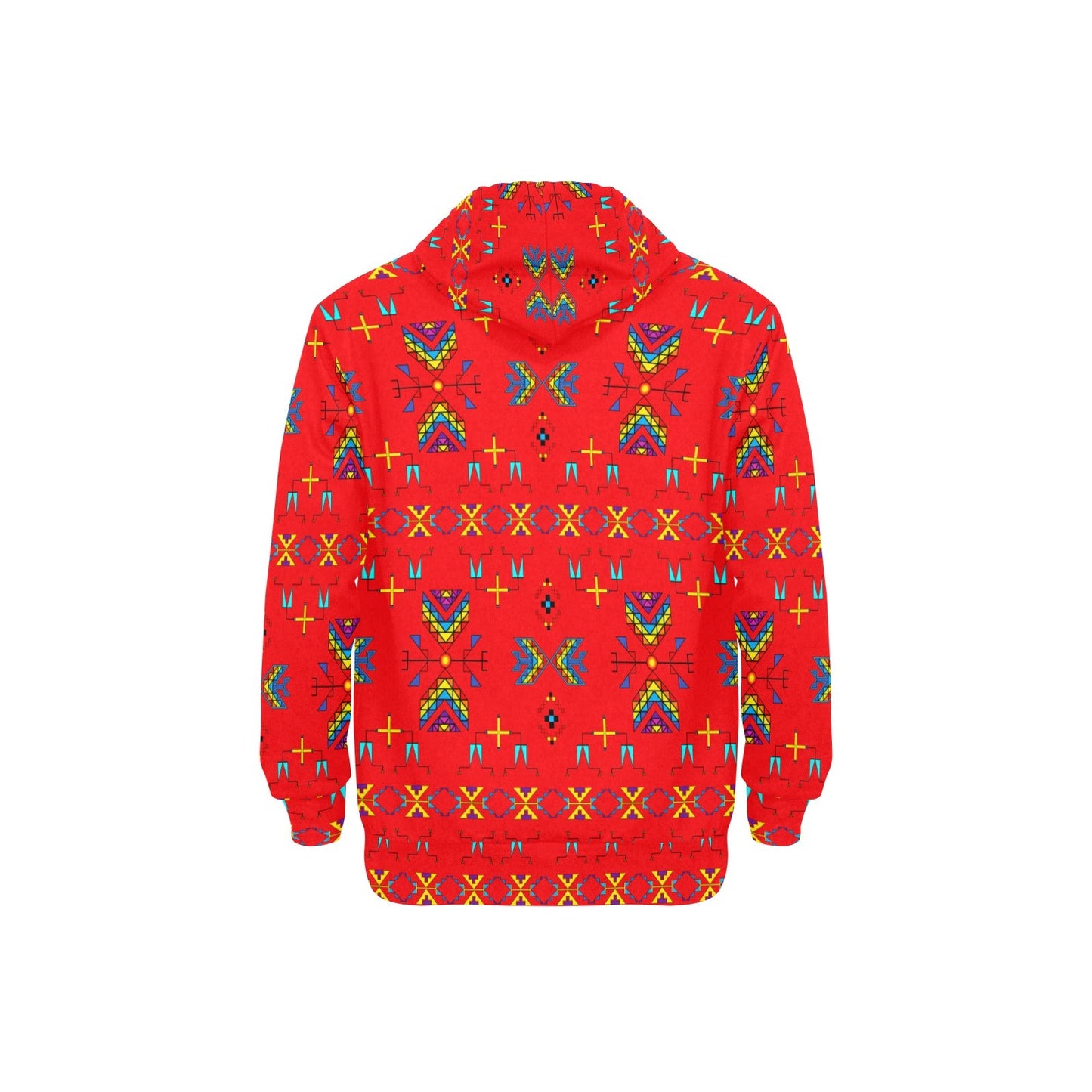 Rainy Chief Rainbow Red Men's Long Sleeve Fleece Hoodie