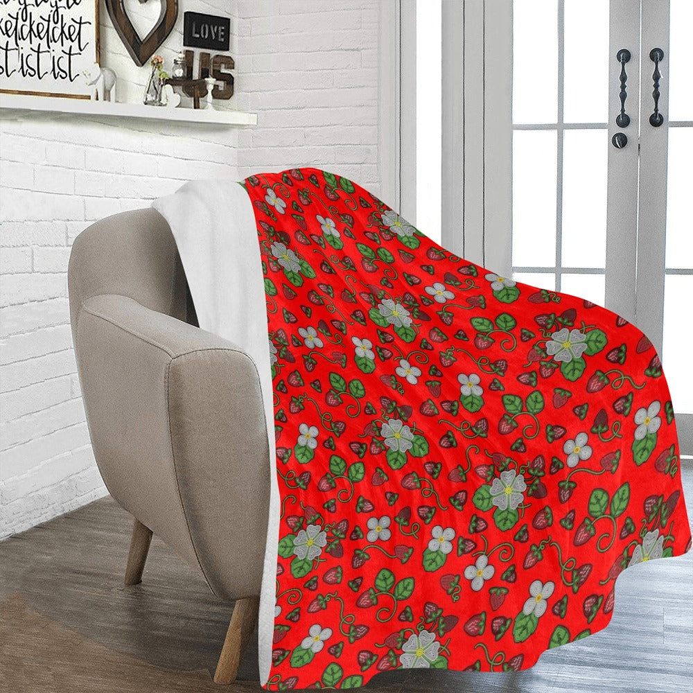 Strawberry Dreams Fire X-Large Micro Fleece Blanket