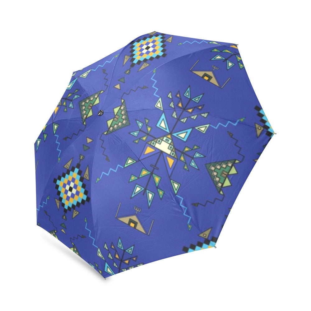 Bear Shield Dark Blue Foldable Umbrella