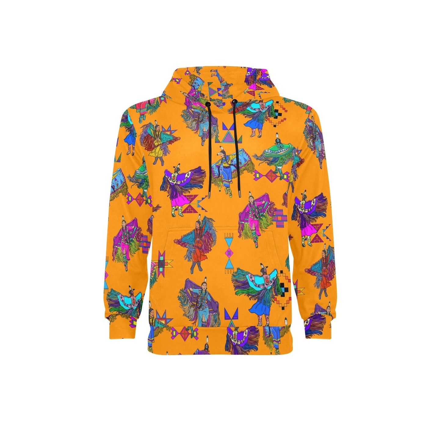 Women's Fancy Dancers Orange Men's Long Sleeve Fleece Hoodie