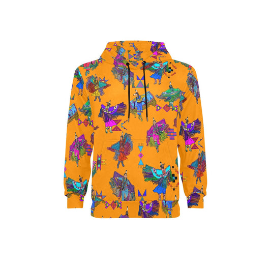 Women's Fancy Dancers Orange Fleece Hoodie