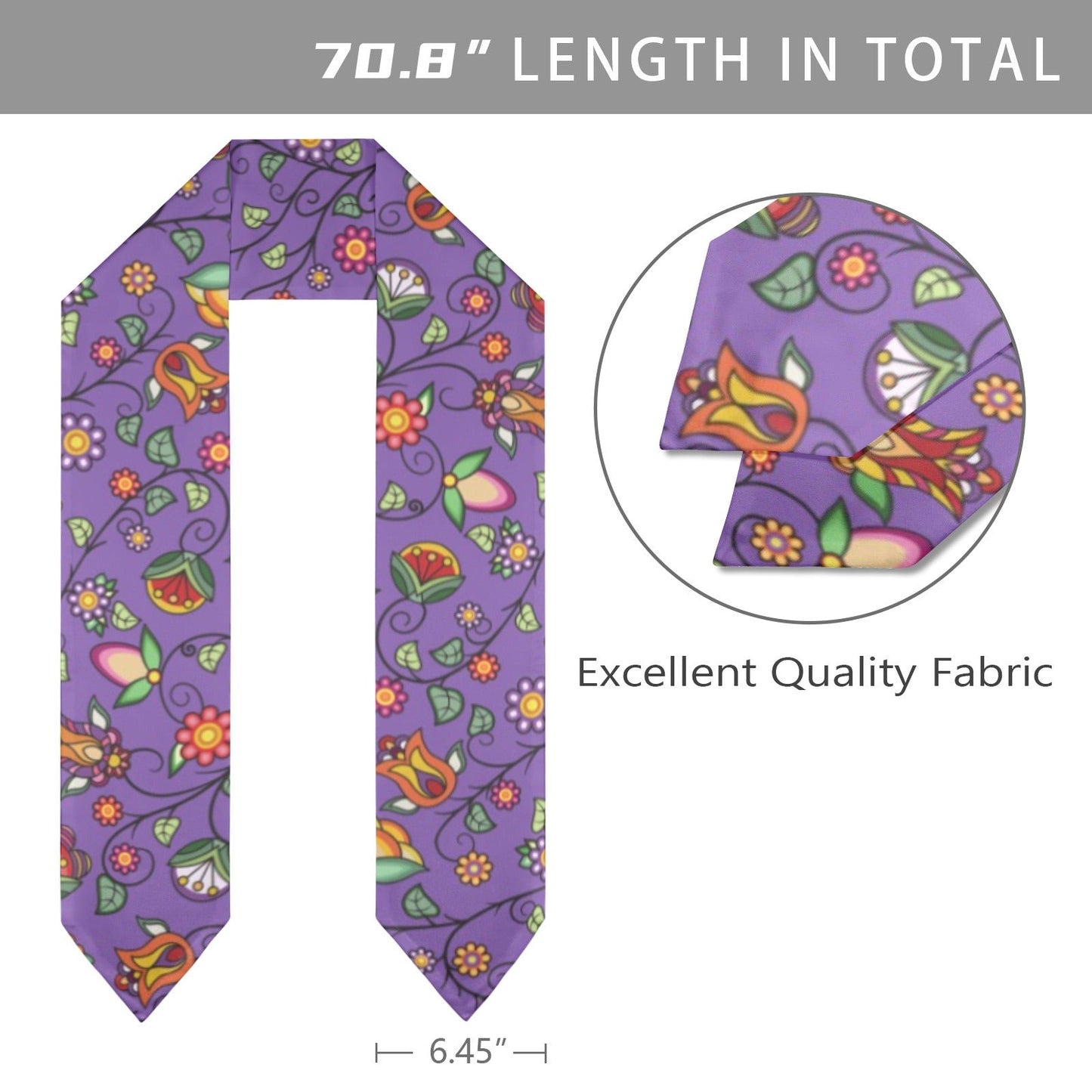 Heartbeat Petals Purple Graduation Stole