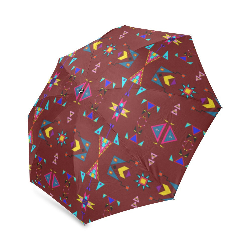 Enemy Territory Dark Maroon Foldable Umbrella