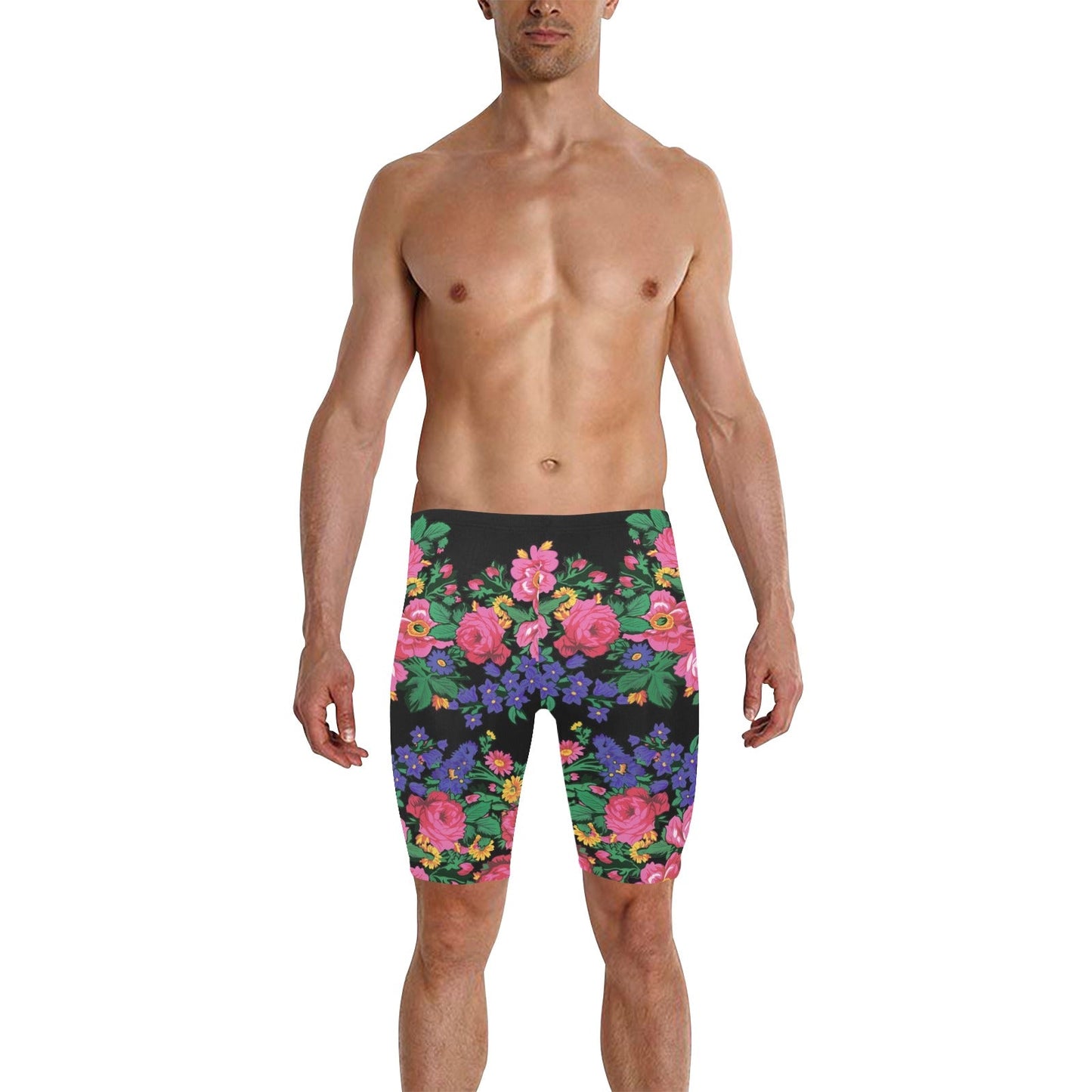 Kokum's Revenge Black Men's Knee Length Swimming Trunks