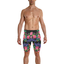 Load image into Gallery viewer, Kokum&#39;s Revenge Black Men&#39;s Knee Length Swimming Trunks
