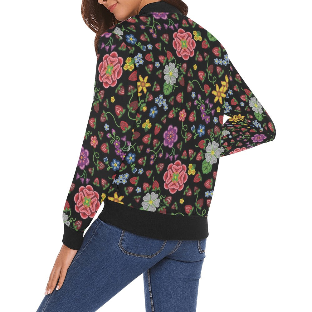 Berry Pop Midnight Bomber Jacket for Women