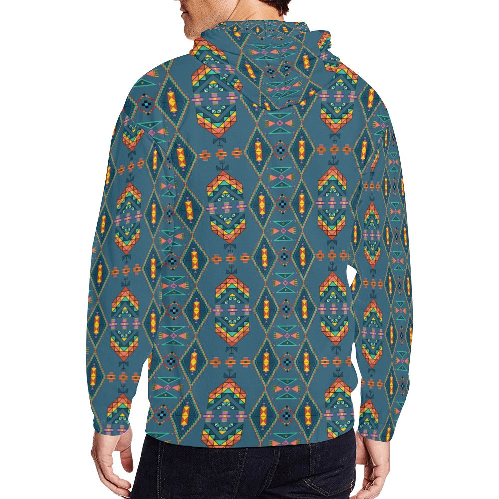 Travois Tipi Deep Lake Men's Zipper Hoodie