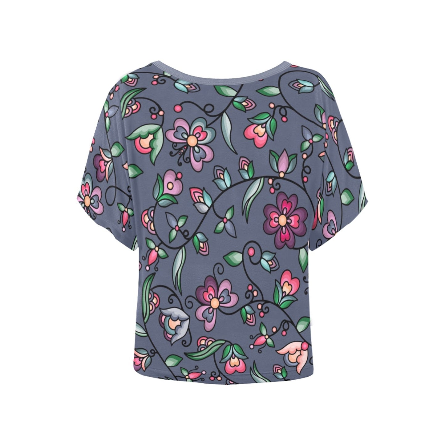 Amber Evening Garland Blue Women's Batwing-Sleeved Blouse T shirt